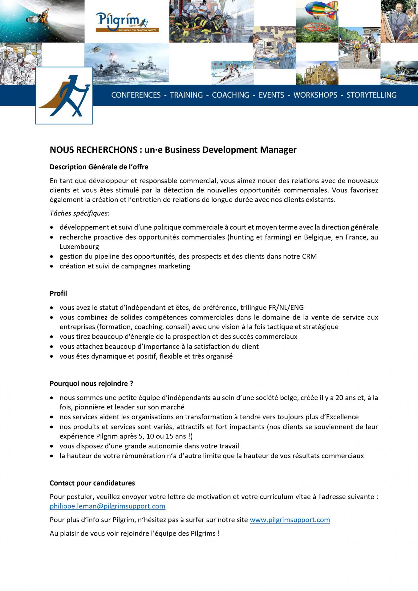 Pilgrim sales force recruitment business development manager sep 2022 3